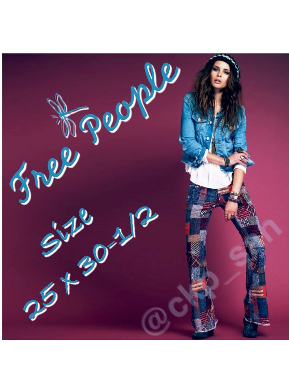 Rare Free People Patchwork Corduroy Flare Size 25